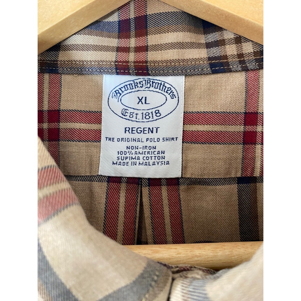 Brooks Brothers Mens XL Regent Fit Non-Iron Supima Cotton Plaid Button Up Shirt - Picture 3 of 4